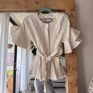 Alexis Cream Ruffle Sleeve Blouse
